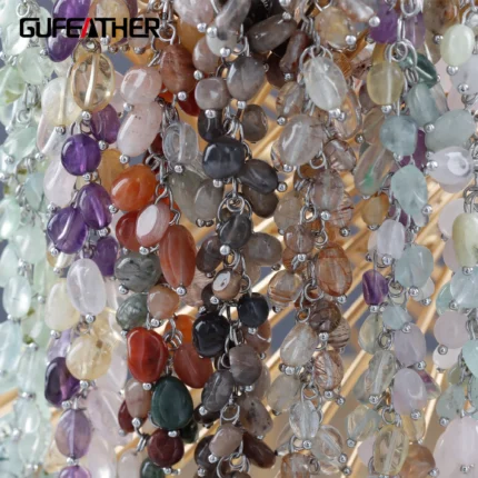 GUFEATHER M1119,jewelry accessories,rhodium plated,copper,pass REACH,nickel free,natural stone,diy earrings necklace,10cm/lot - AliExpress 36
