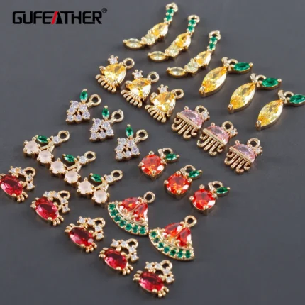 GUFEATHER M1051,jewelry accessories,pass REACH,nickel free,18k gold plated,copper,zircons,jewelry making,diy pendants,10pcs/lot - AliExpress 36