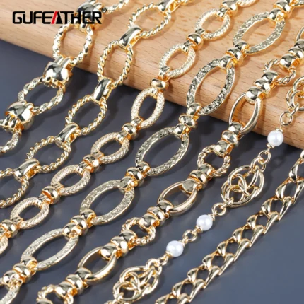GUFEATHER C193,diy chain,pass REACH,nickel free,18k gold plated,copper,hand made,diy bracelet necklace,jewelry making,1m/lot - AliExpress 36