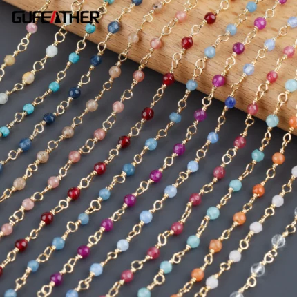 GUFEATHER,1m/lot,C188,diy chain,pass REACH,nickel free,18k gold plated,copper,natural stone,diy bracelet necklace,jewelry making - AliExpress 36