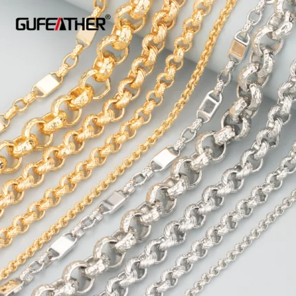 GUFEATHER,1m/lot,C118,jewelry accessories,pass REACH,nickel free,diy chain,18k gold rhodium plated,copper,diy bracelet necklace - AliExpress 36