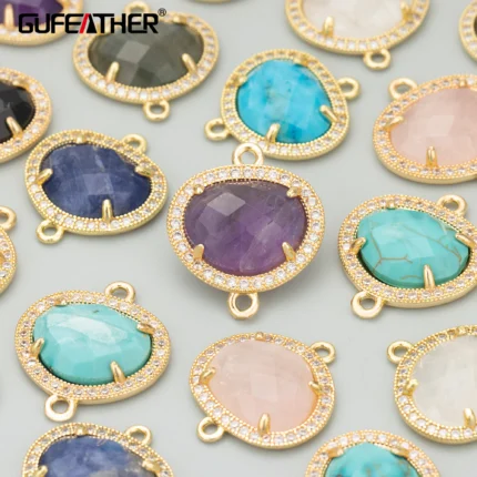 GUFEATHER ME51,jewelry accessories,18k gold plated,copper,natural stone,hand made,charms,jewelry making,diy pendants,4pcs/lot - AliExpress 36