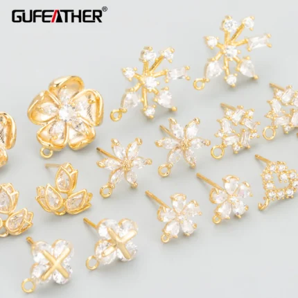 GUFEATHER MC51,jewelry accessories,18k gold plated,copper,zircons,hand made,charms,jewelry making findings,diy earrings,6pcs/lot - AliExpress 36