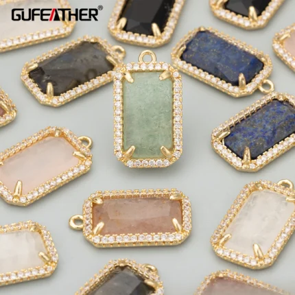 GUFEATHER ME53,jewelry accessories,18k gold plated,copper,natural stone,hand made,charms,diy pendants,jewelry making,4pcs/lot - AliExpress 36