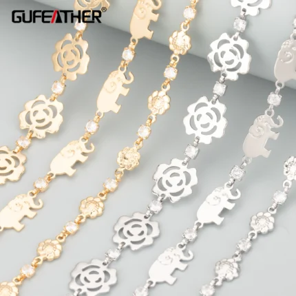 GUFEATHER C301,diy chain,nickel free,18k gold rhodium plated,copper,zircons,jewelry making findings,diy bracelet necklace,1m/lot - AliExpress 36