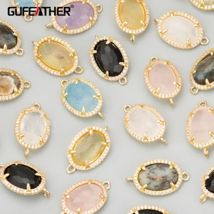 GUFEATHER MD81,jewelry accessories,18k gold plated,copper,natural stone,jewelry making,hand made,charms,diy pendants,4pcs/lot - AliExpress 36