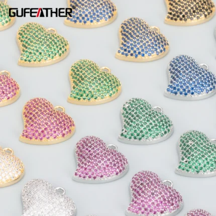 GUFEATHER MB77,jewelry accessories,heart shape,18k gold plated,nickel free,copper,zircons,jewelry making,diy pendants,1pcs/lot - AliExpress 36