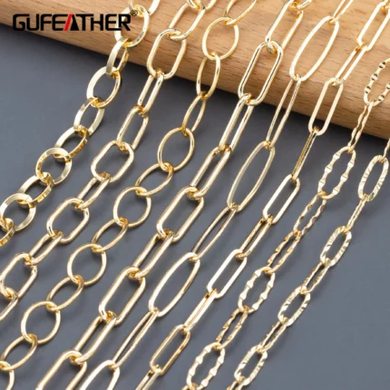 GUFEATHER,1m/lot,C126,jewelry accessories,diy chain,pass REACH,nickel free,18k gold plated,jewelry making,diy bracelet necklace - AliExpress 36
