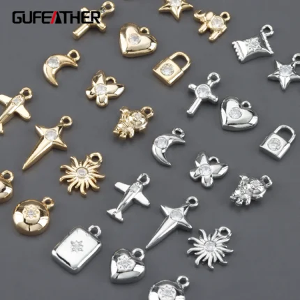 GUFEATHER,10pcs/lot,MA39,jewelry accessories,pass REACH,nickel free,18k gold rhodium plated,copper,jewelry making,diy pendants - AliExpress 36