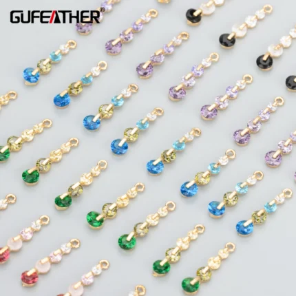 GUFEATHER MB56,jewelry accessories,18k gold plated,nickel free,copper,zircons,charms,jewelry making,diy pendants,6pcs/lot - AliExpress 36
