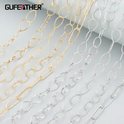 GUFEATHER C304,diy thin chain,nickel free,18k gold rhodium plated,copper,jewelry making findings,diy bracelet necklace,1m/lot - AliExpress 36