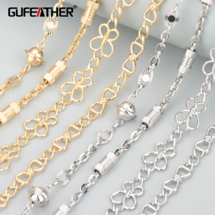 GUFEATHER C302,diy chain,nickel free,18k gold rhodium plated,copper,jewelry findings,diy bracelet necklace,jewelry making,1m/lot - AliExpress 36