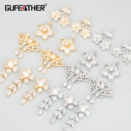 GUFEATHER MC04,jewelry accessories,18k gold rhodium plated,nickel free,copper,zircons,jewelry making,diy pendants,4 pcs/lot - AliExpress 36