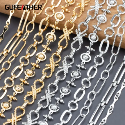 GUFEATHER C283,diy chain,pass REACH,nickel free,18k gold rhodium plated,copper metal,jewelry making,diy bracelet necklace,1m/lot - AliExpress 36