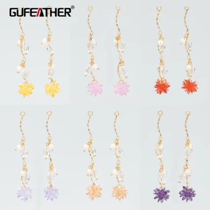 GUFEATHER MC38,jewelry accessories,18k gold plated,copper,glass,pearl,charms,hand made,jewelry making,diy pendants,2pcs/lot - AliExpress 36
