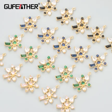 GUFEATHER MC17,jewelry accessories,18k gold plated,nickel free,copper,zircons,jewelry making findings,diy pendants,6pcs/lot - AliExpress 36