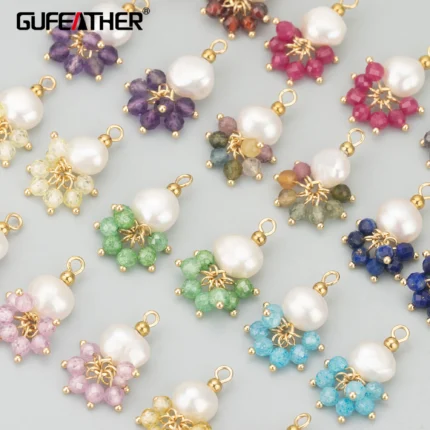 GUFEATHER ME50,jewelry accessories,18k gold plated,copper,natural stone,hand made,charms,jewelry making,diy pendants,6pcs/lot - AliExpress 36